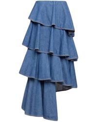 Alaïa - Gonna a spirale in denim - Lyst