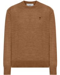 Ami Paris - Maglia ami de coeur in lana e seta extrafine - Lyst