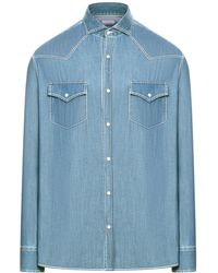 Brunello Cucinelli - Long-Sleeved Denim Shirt - Lyst