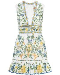 FARM Rio - Emily Mini Dress With Floral Print And Ruffles - Lyst