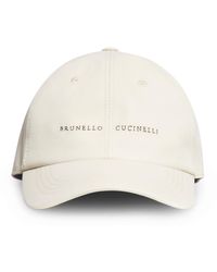 Brunello Cucinelli - Berretto da baseball in cotone con logo ricamato - Lyst