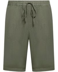 120% Lino - Linen Bermuda Shorts With Drawstring Waist - Lyst
