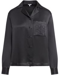 Loewe - Anagram-embroidered Relaxed-fit Silk Shirt - Lyst
