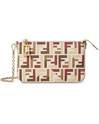 Fendi - Pouch con catena in tessuto - Lyst