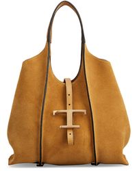 Tod's - Borsa shopping t timeless in pelle scamosciata mini - Lyst