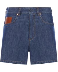 Fendi - Chambray Denim Shorts - Lyst