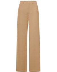 Max Mara - Brioso Wide Leg Cotton Trousers - Lyst