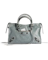 Balenciaga - Borsa le city piccola in pelle di agnello arena grigio- con finiture ottone - Lyst