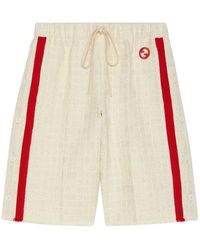 Gucci - Shorts In Cotton Twill With Patch - Lyst