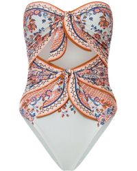 Zimmermann - Aster Scarf Detail Swimsuit - Lyst