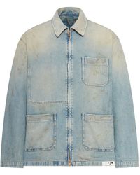 Golden Goose - Distressed Effect Denim Jacket With Zip - Lyst