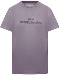 Maison Margiela - T-shirt in cotone con stampa logo reverse - Lyst