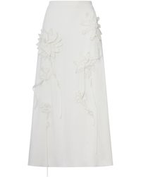 FARM Rio - Midi Skirt With 3d Flowers - Lyst