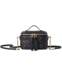 Fendi - Mini borsa vanity in nappa nera con motivo ff - Lyst