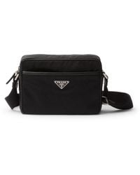Prada - Borsa Messenger Con Placca Logo - Lyst