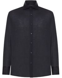 Brunello Cucinelli - Classic Cotton And Silk Blend Shirt - Lyst