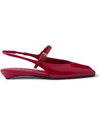 Prada - Patent Leather Slingback Ballerinas - Lyst