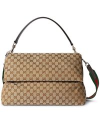 Gucci - gg Shoulder Bag With Web Detail Medium Size - Lyst