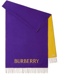 Burberry - Sciarpa in cashmere con rosa - Lyst