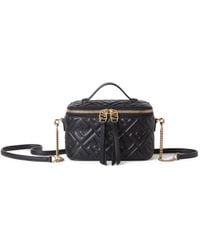 Fendi - Mini borsa vanity in nappa nera con motivo ff - Lyst