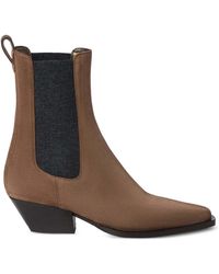 Brunello Cucinelli - Chelsea boot in camoscio con precious loop detail - Lyst