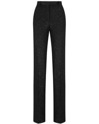 Tom Ford - Tailored Wool Blend Crepe Trousers With Sequins - Lyst