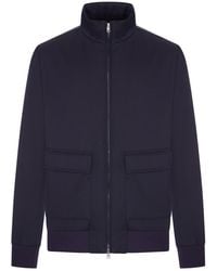 Herno - Wool-Blend Zip-Up Bomber Jacket - Lyst