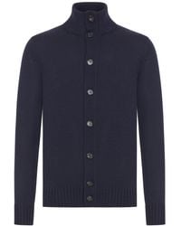 Zanone - Wool High Neck Cardigan - Lyst