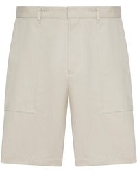 Lardini - Cotton And Linen Blend Bermuda Shorts - Lyst