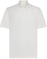 ZEGNA - Silk And Cotton Knitted Polo Shirt - Lyst