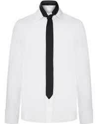 Sacai - Cotton-Blend Shirt With Integrated Tie - Lyst