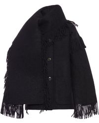 TOTEME - Giacca con sciarpa con frange - Lyst