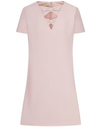 Valentino Garavani - Crepe Mini Dress With Bow Detail - Lyst