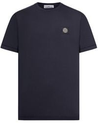 Stone Island - Cotton T-shirt With Logo Compass - Lyst