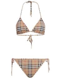Burberry - Bikini a triangolo con motivo Vintage check - Lyst