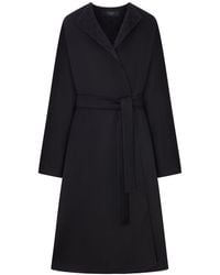 Gucci - Long Silk And Wool Coat With Gg Lining - Lyst