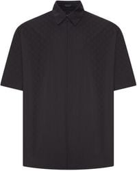 Gucci - Camicia con zip in popeline di cotone gg - Lyst