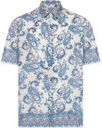Etro - Camicia over in mussola di cotone con motivo paisley floreale - Lyst