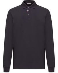 Moncler - Polo in piquet di cotone con logo - Lyst