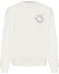 Stone Island - Crew Neck Sweatshirt With "outline Compass" Print - Lyst