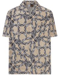Loewe - Camicia a maniche corte con anagram all-over - Lyst