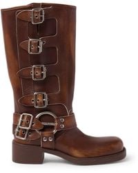 Miu Miu - Leather Boots - Lyst