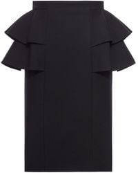 Valentino Garavani - Wool And Silk Crepe Midi Skirt - Lyst