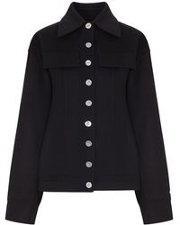 Sportmax - Overshirt sagomata in pura lana - Lyst
