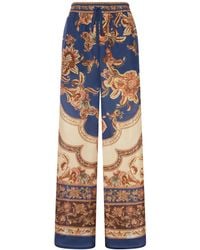 Zimmermann - Aster Wide Leg Printed Silk Trousers - Lyst