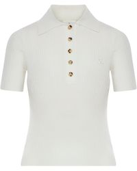Courreges - Polo in maglia a costine iconic - Lyst