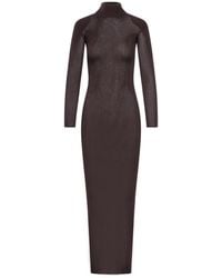 Self-Portrait - Abito lungo in maglia di viscosa - Lyst