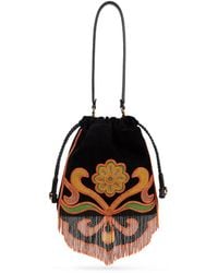 Etro - Kalispera Small Suede Bag With Beads And Fringes - Lyst