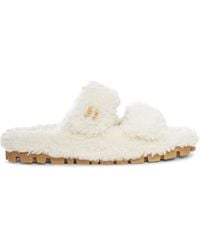 Miu Miu - Shearling Sandals - Lyst