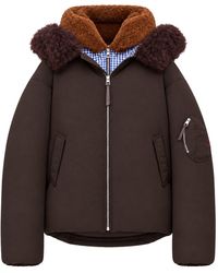 Loewe - Bomber in rivestimento tecnico con costruzione a doppio strato e retro a quadri - Lyst